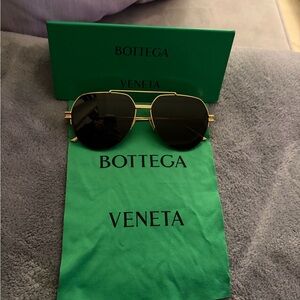 Bottega Veneta Sunglasses with Gold Frame and Brown Lenses